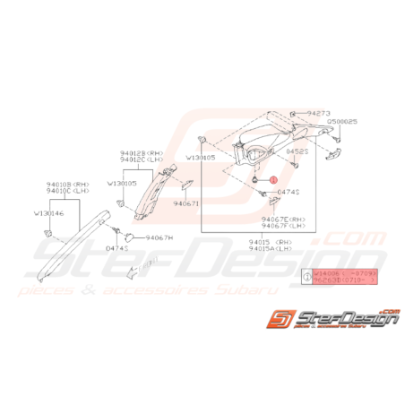 Capuchon de Montant Origine Subaru WRX 2008 - 201036945