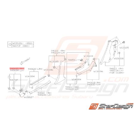 Couvercle Latéral Origine Subaru WRX STI 200836949