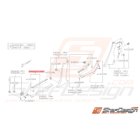 Couvercle Enjoliveur Latéral Avant EXT Origine Subaru WRX 2008 - 201036954