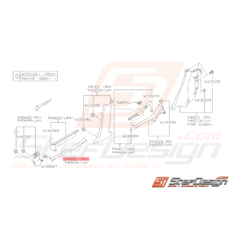 Couvercle Côté Bas de Marche Droit Origine Subaru WRX STI 200836957