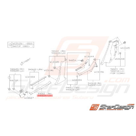 Couvercle Côté Bas de Marche Gauche Origine Subaru WRX STI 2009 - 201436971