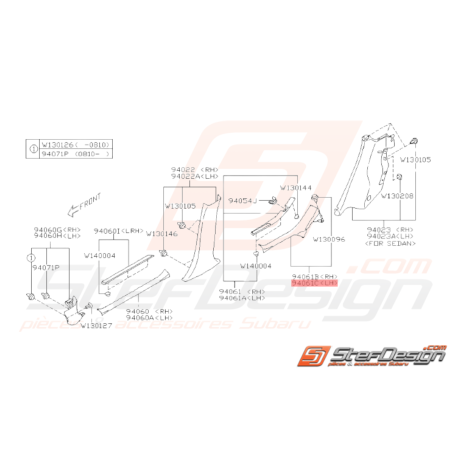 Couvercle Côté Bas de Marche Gauche Origine Subaru WRX STI 200836982