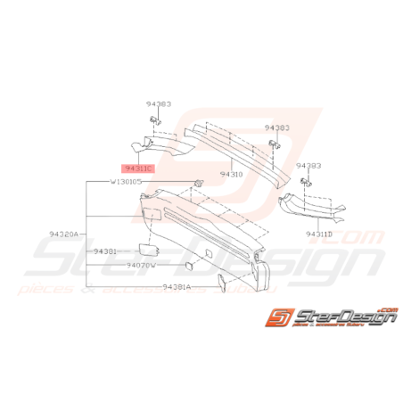 Panneau Garniture de Porte Arrière Origine Subaru WRX STI 200836996