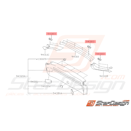 Agrafe garniture de coffre WRX STI 2008 - 201437000