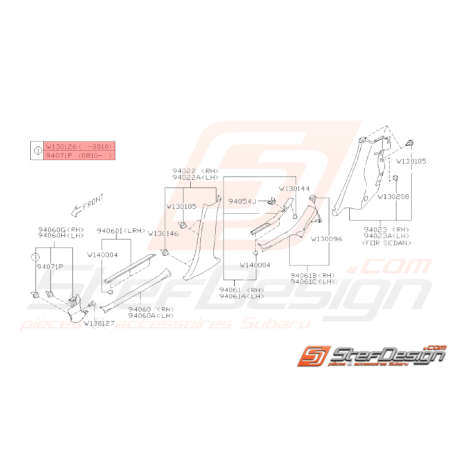 Agrafe Garniture Portes Origine Subaru WRX STI37004