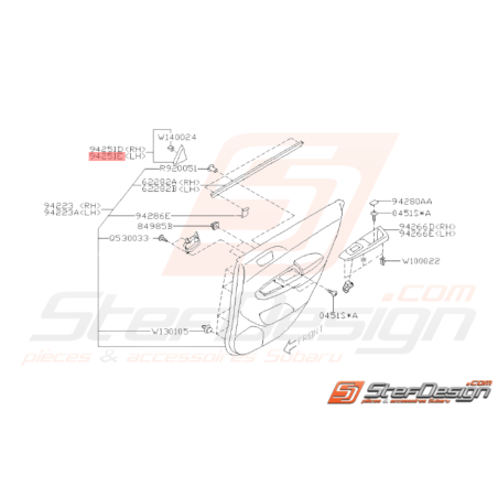 Gousset de porte arrière Origine SUBARU WRX STI 2008 - 201437023