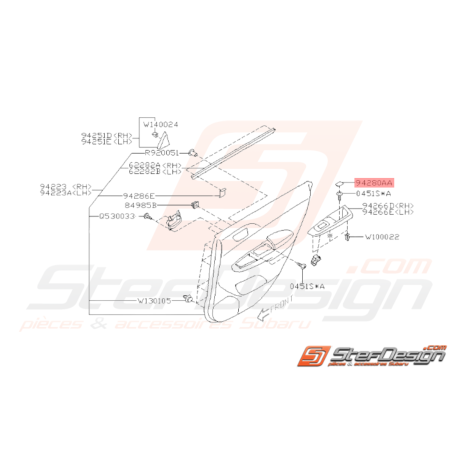 Cache vis de poignée de porte avant SUBARU WRX STI 08-10 / WRX 08 Diesel37031