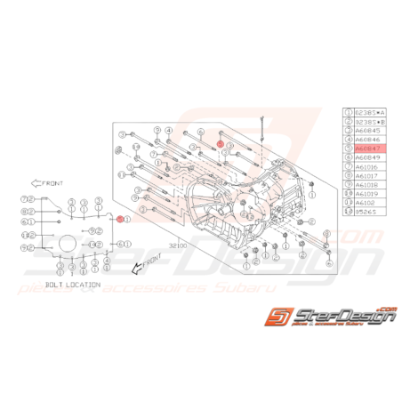 Boulon de Boite de Vitesse Origine Subaru GT et WRX37043