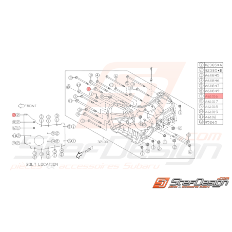 Vis de Boite Origine Subaru GT 1993 - 2000 WRX 2001 - 201037046