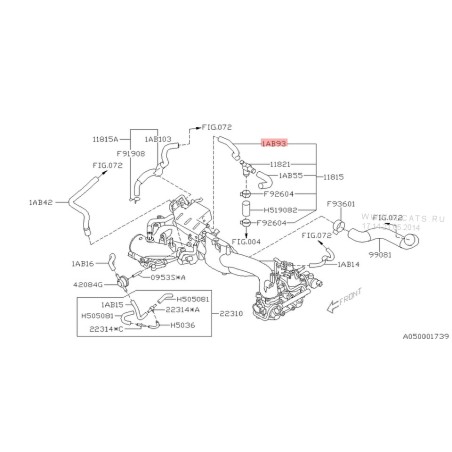 Durite connecteur/induction origine subaru GT 97-00