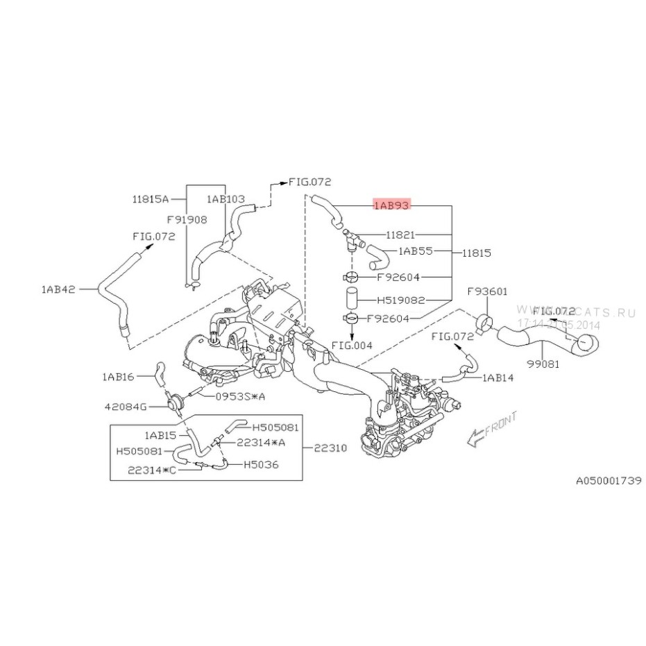 Durite connecteur/induction origine subaru GT 97-00