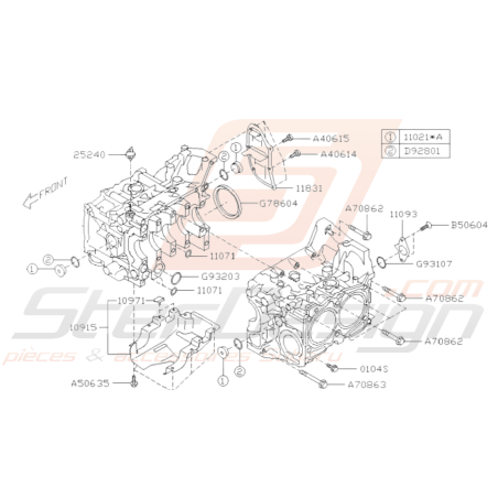 Schéma Carter Bas Moteur Origine Subaru STI 2015 - 201937052