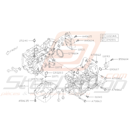 Schéma Carter Bas Moteur (Système) Origine Subaru STI 2015 - 201937052