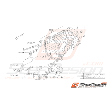 Schéma Carter de Boite de Vitesse Origine Subaru STI 2008 - 201437056