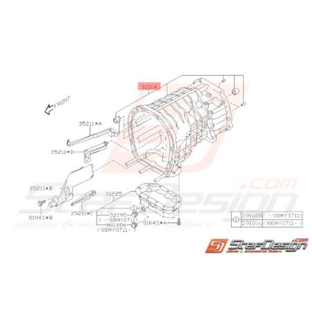 Boitier Complet Boite de Vitesses Origine Subaru STI 2008 - 10/05/201137057