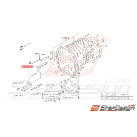 Guide d'Huile Origine Subaru STI 2008 - 201437060