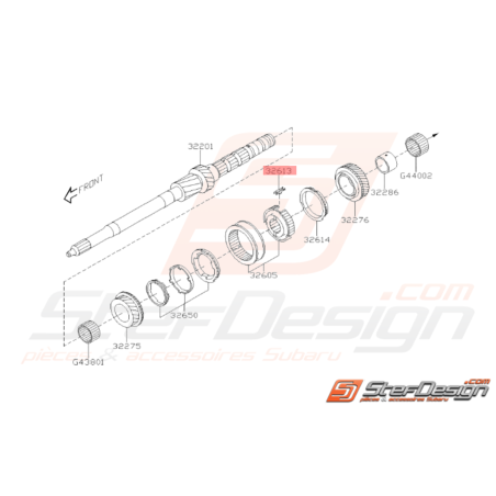 Bonhomme de verrouillage 3eme/4eme - 5eme/6eme boite 6 vitesses SUBARU STI 01-1437087