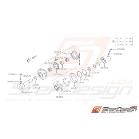 Schéma de Marche Arrière Origine Subaru STI 2008 - 201437099