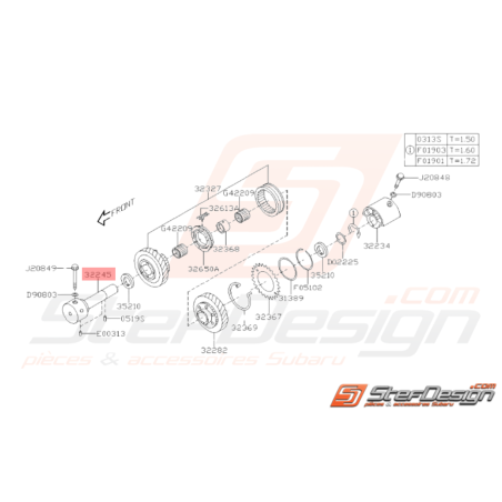 Base Engrenage Intérieur Marche Arrière Origine Subaru STI 2008 - 201437102