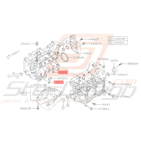 Joint Torique Pompe à Huile Intérieur Origine Subaru GT WRX STI37104