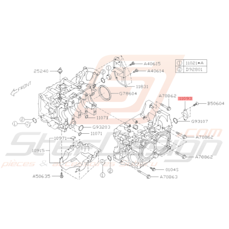 Couvercle d'accès axe piston bas moteur Origine Subaru WRX 01-10 STI 01-1937109