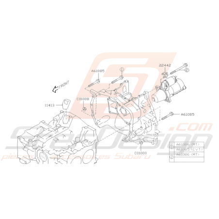 Schéma Cache Boulon de Distribution Origine Subaru STI 2015-201937115