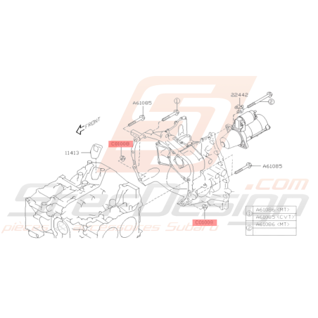 Écrou boîte (niveau guide de centrage) Subaru GT 93-00 WRX 01-10 STI 01-19 BRZ 13-19 FORESTER 97-02/05-0737117