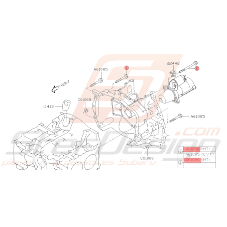 Vis supérieure Fixation Boite de Vitesse Subaru WRX 02/09-10 STI 10-19 BRZ 13-1937121