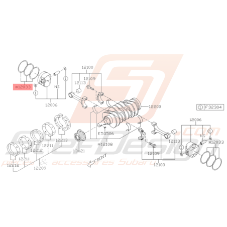 Segmentation Origine Subaru STI 2.5L 2008 - 201937141