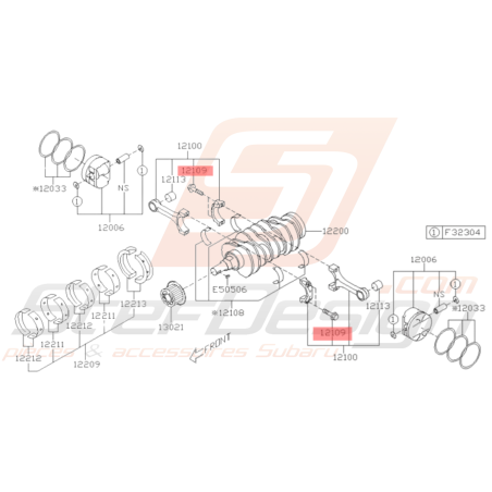 Vis de bielle Origine Subaru WRX 2.5 06-10 STI 01-1937144