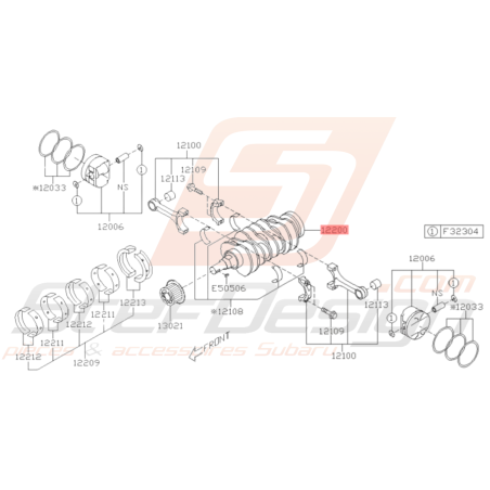 Vilebrequin origine Subaru WRX STI 2.5L 06-19 FORESTER 05-0737146