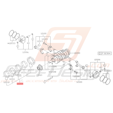 Jeu de Coussinets Origine Subaru GT 03/98-00 WRX 01-10 STI 01-1937151