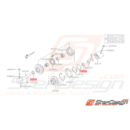 Rondelle Compteur Haut et Bas Origine Subaru STI 2005 - 201437175
