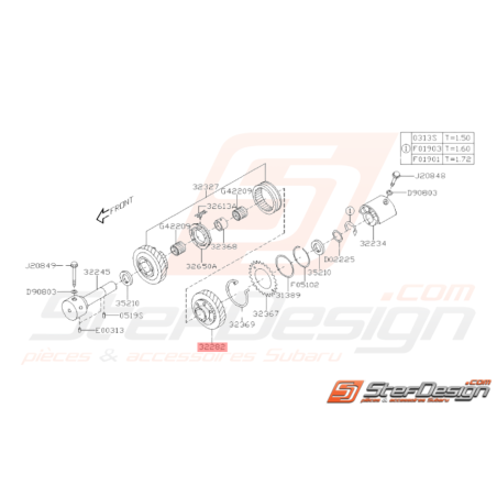 Engrenage Intermédiaire Origine Subaru STI 2001 - 201437180