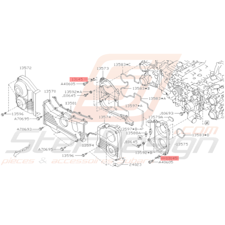 Guide de courroie de distribution au niveau des poulies Origine Subaru WRX STI 1999 - 201937214