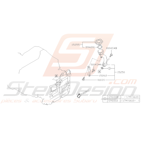 Schéma Conduit De Remplissage D'huile Origine Subaru STI 2015 - 201937226