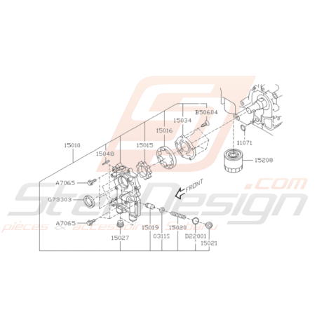 Schéma Pompe et Filtre à Huile Origine Subaru STI 2015 - 201937241