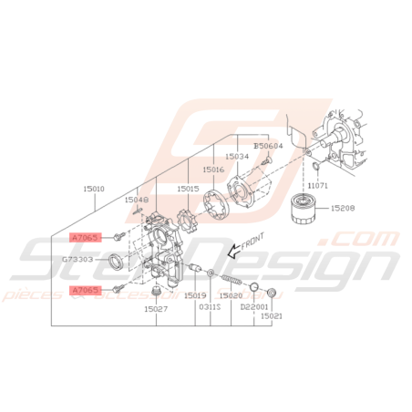 Vis de pompe à huile et carter moteur Origine Subaru GT WRX STI37247