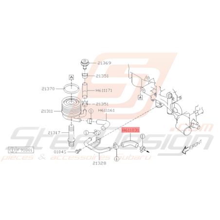 Durite de Modine d'Huile Origine SUBARU GT 93-00 WRX 01-10 STI 01-19 FORESTER 97-02/05-0737259