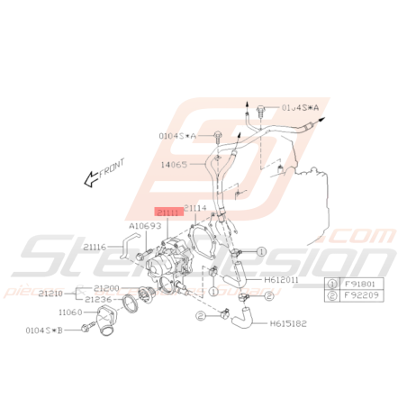 Pompe à eau Origine Subaru WRX 2004 - 2010 STI 2004 - 201937263
