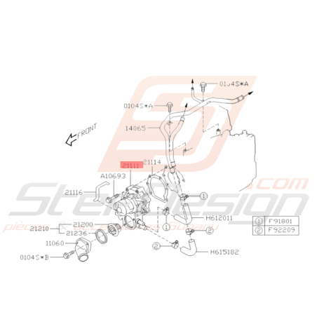Pompe à eau origine Subaru WRX 2004 - 2010 STI 2004 - 201937263