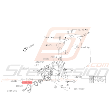 Joint thermostat Origine Subaru GT 93-00 WRX 01-11 STI 01-19 FORESTER Turbo 97-02/05-1237266