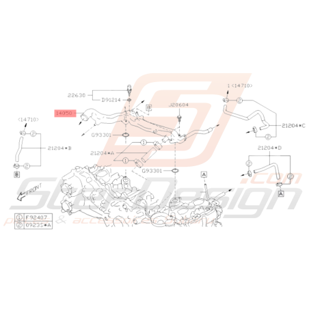 Pieuvre d'eau origine subaru 2.5L WRX 06-07 STI 06-1437278