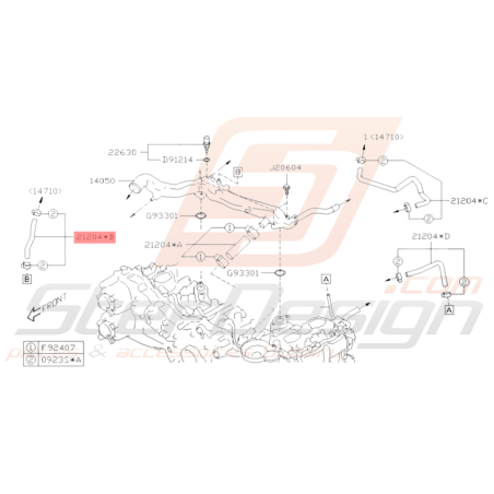 Durite de préchauffage Origine Subaru WRX 06-07 STI 06-14 FORESTER 05-0737280