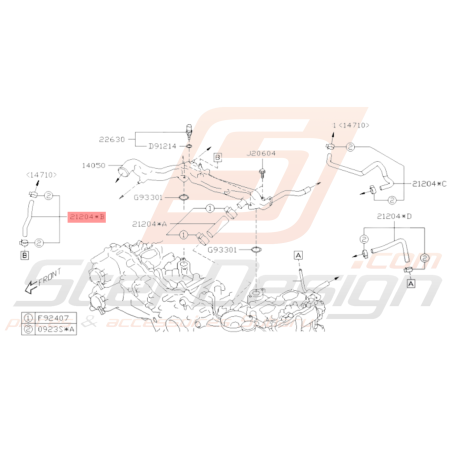 Durite de préchauffage Origine Subaru WRX 06 - 07 STI 06 - 1437280