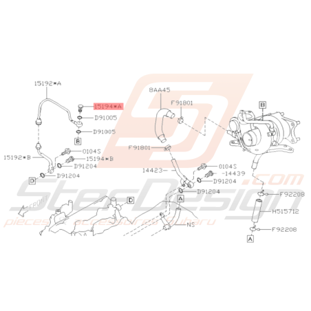 Vis d'arrivée d'huile turbo Subaru GT 93-00 WRX 01-10 STI 04-19 Forester Turbo 97-0237287