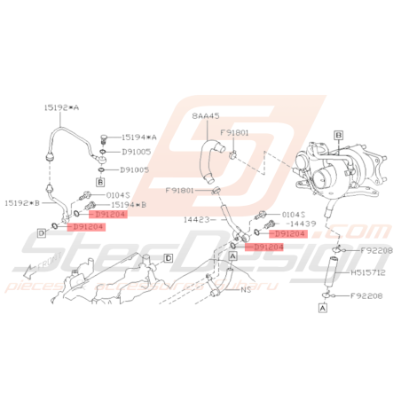 Rondelle Cuivre Vis d'arrivée turbo et Sonde de température Origine Subaru37291