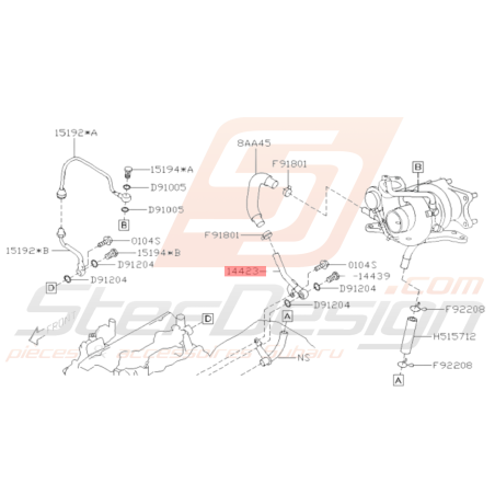 Durite de Turbo Origine Subaru WRX 2006 - 2010 STI 2006 - 201937296