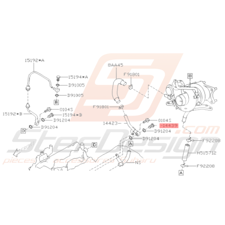 Vis banjo turbo Origine Subaru GT 97-00 WRX 01-10 STI 01-19 Forester Turbo 97-02/05-0737297