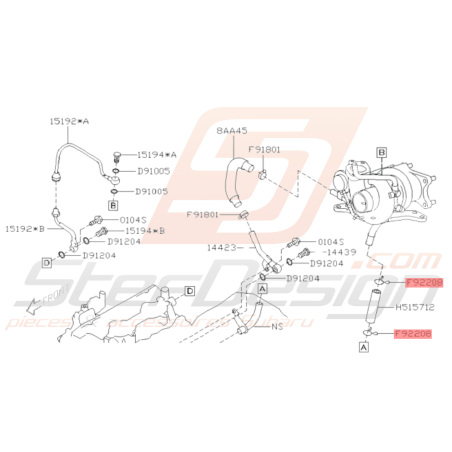 Collier Durite Retour Turbo Origine Subaru STI 2015 - 201937299